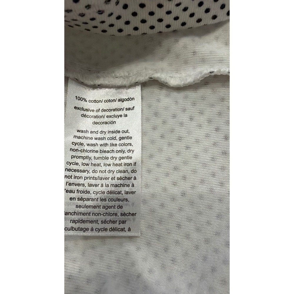 Tommy Hilfiger Womens White Black Polka Dot V-Neck Cotton T-Shirt Size Large - Picture 5 of 7